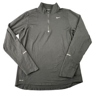 Nike‎ Dri-FIT Element Womens 1/4 Zip Pullover Size Medium Black Running Active